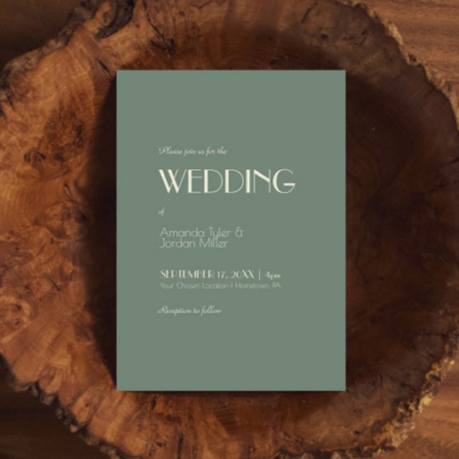 Boho Deco d'automne | Faire-part de mariage vert S (Créateur téléchargé)