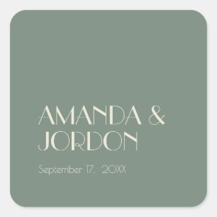 Boho Deco d'automne   Sage Green Sticker Mariage S