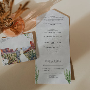 Boho Désert Cactus Faire-Part de Mariage Tout-en