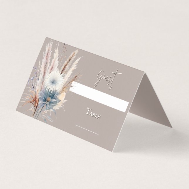 Boho d'hiver Mariage Floral | Carte Beige (Front)