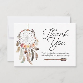 Boho Dream Catcher Dusky Carte de remerciements