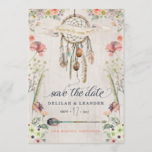 Boho Dreamcatcher Enregistrer les cartes de dates 