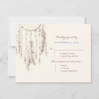 Boho Dreamcatcher Meal Choice Wedice RSVP