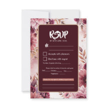 Boho Dreams Élégance Florale Carton de Réponse de