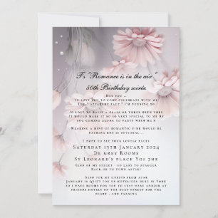 Boho Dreamy Rose Daisy Invitation Anniversaire