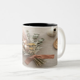 Boho Dried Flowers Bouquet Mug