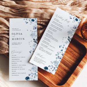 Boho Dusty Blue Fleur sauvage Élégant programme de