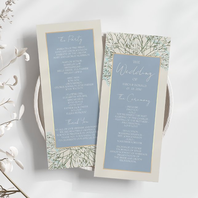 Boho Dusty Blue Wedding Programme (Créateur téléchargé)