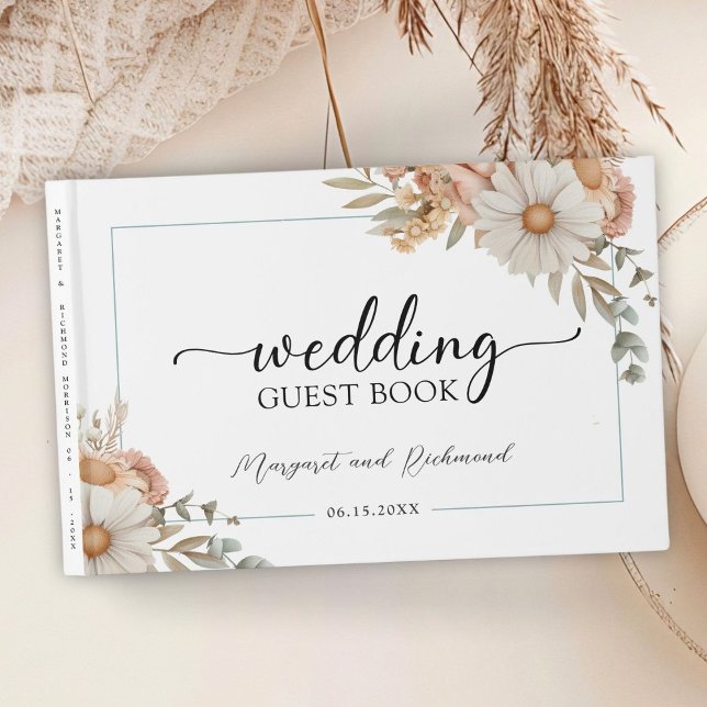 Boho Dusty Rose Floral Mariage Livre d'or (Créateur téléchargé)