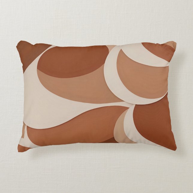 Boho Earth Tone Abstrait Formes Coussin Design (Devant)