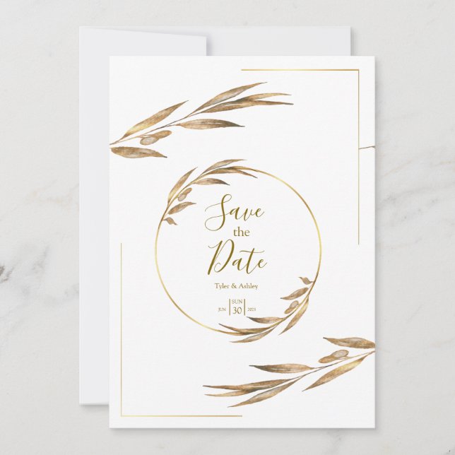 Boho Elegant Rustic Floral Faire-part de mariage (Devant)