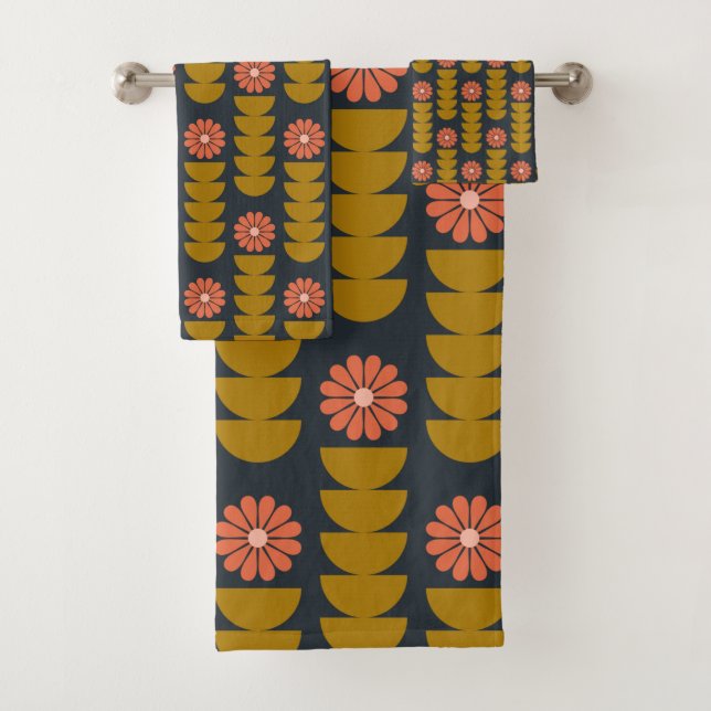 Boho en gras Botanique Géométrique Bleu Or  (En situation)