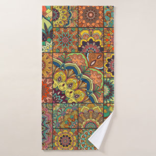 Boho ensemble de tuiles et motif sans soudure. Cor
