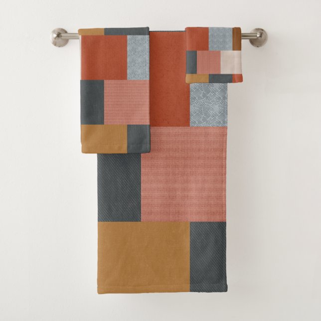 Boho Été Bleu Jaune Terracota Beige Patchwork (En situation)