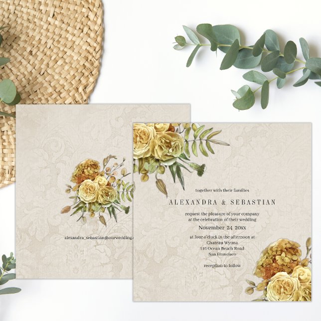 Boho Faded Yellow Roses Mariage campagnard (Créateur téléchargé)