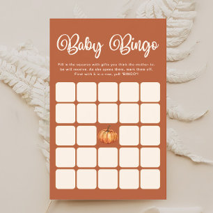 Boho Fall Citrouille Baby shower Bingo Jeu