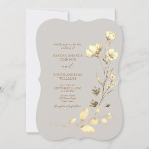 Boho Fall Floral Bracket Wedet Invitation