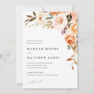 Boho Fall Floral Faire-part de mariage