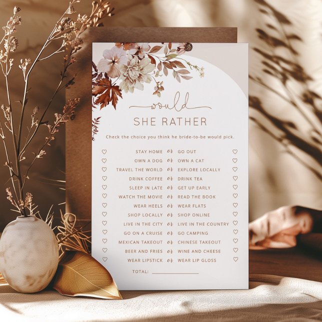 Boho fall Voudrait-elle plutôt nuptiale douche jeu (Créateur téléchargé)