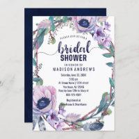 Boho Feather Wreath Invitation de la douche nuptia
