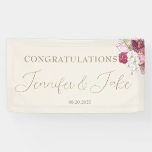 Boho Félicitations Mariage Bannière Décoration