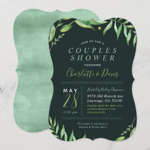 Boho Feuille Couples Douche Invitation