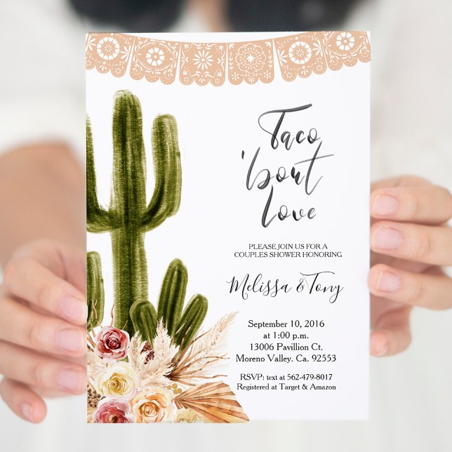 Boho Fiesta Taco 'bout Love Invitation pour couple (Créateur téléchargé)