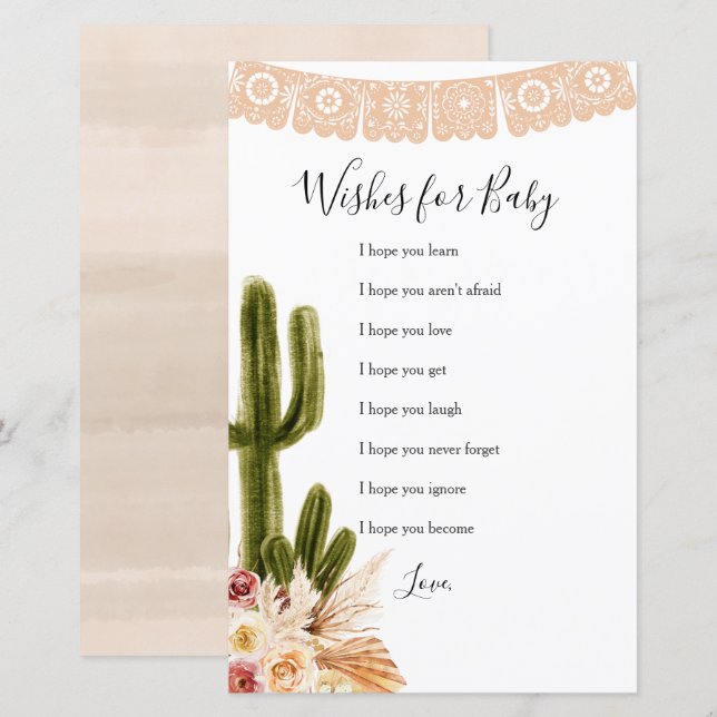 Boho Fiesta Taco 'bout Love Wives for Baby Card (Devant / Derrière)