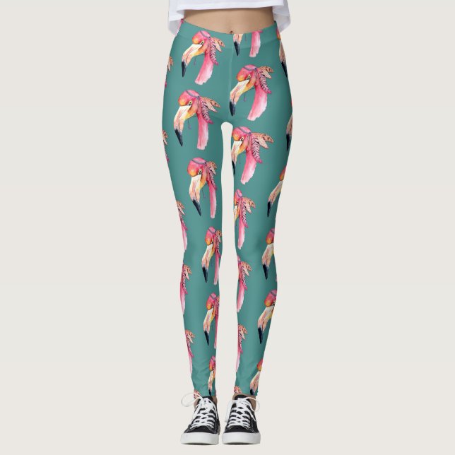 Boho Fiona Flamant rose Leggings (Devant)