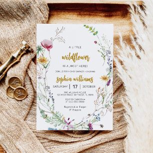 Boho Fleur sauvage Baby shower Invitation