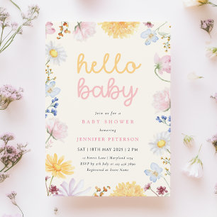 Boho Fleur sauvage Baby shower Invitation