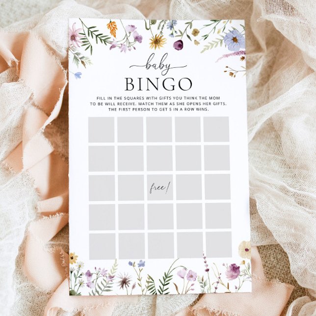 Boho Fleur sauvage Baby shower Jeu bébé Bingo (Créateur téléchargé)