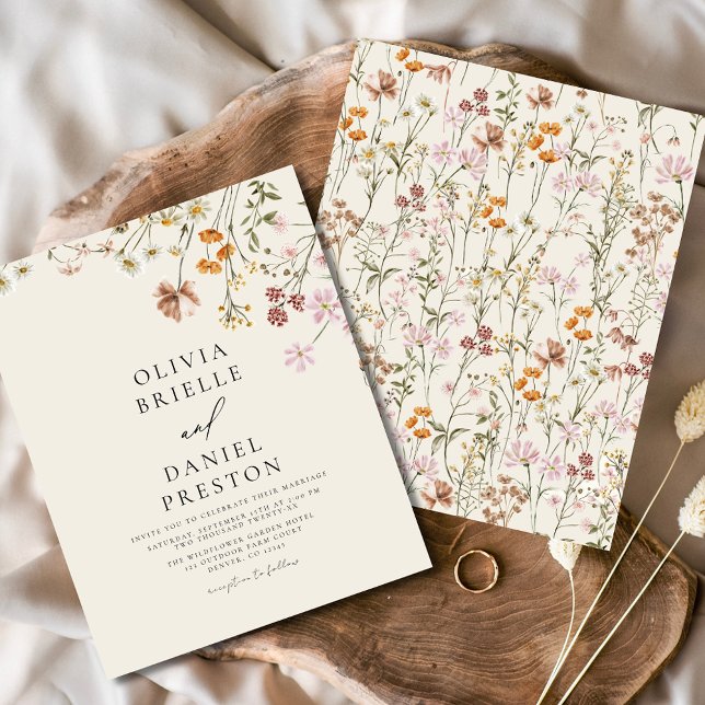 Boho Fleur sauvage Beige Garden Mariage (Créateur téléchargé)