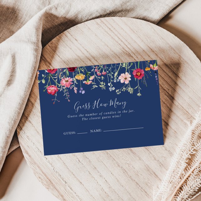 Boho Fleur sauvage Devine Combien De Carte De Jeu (Créateur téléchargé)