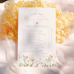 Boho Fleur sauvage Devine Qui Fille Baby shower Je