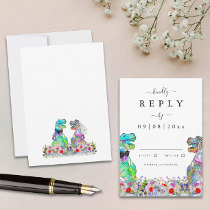Boho Fleur sauvage Dinosaur Mariage Réponse