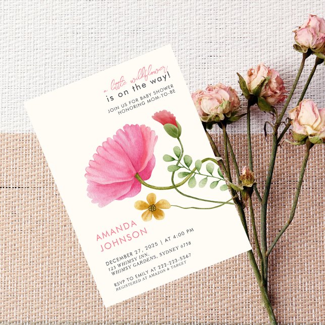 Boho Fleur sauvage Floral Baby shower Invitation (Créateur téléchargé)