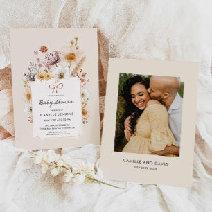Boho Fleur sauvage Garden Baby shower Invitation