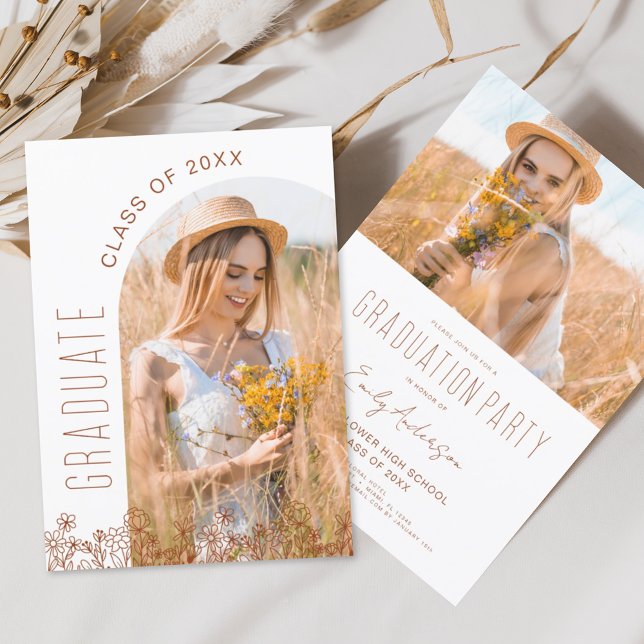 Boho Fleur sauvage Graduation Party Bloom Invitati (Créateur téléchargé)