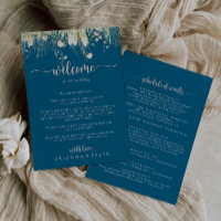 Boho Fleur sauvage Marine Mariage Bienvenue