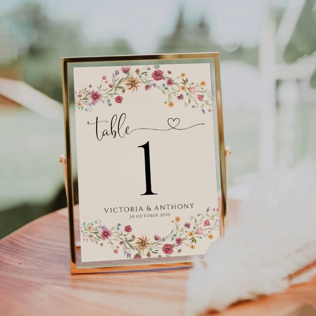 Boho Fleur sauvage numéros de table des Mariages (Créateur téléchargé)