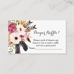 Boho fleurit des cartes de tombola de