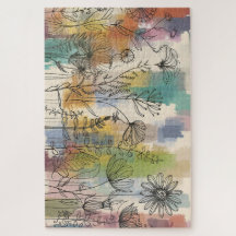 Boho Flora | Puzzle d'art botanique coloré en lign