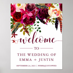 Boho Floral AFFICHE DE BIENVENUE MARIAGE
