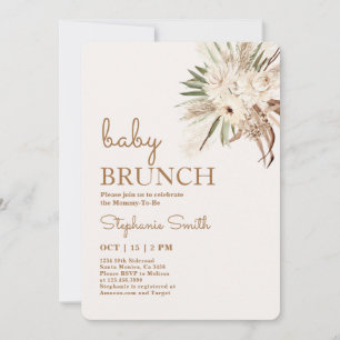 Boho Floral Baby shower Brunch Invitation