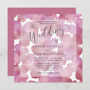 Boho Floral Blush Pink Aquarelle Mariage Inviter