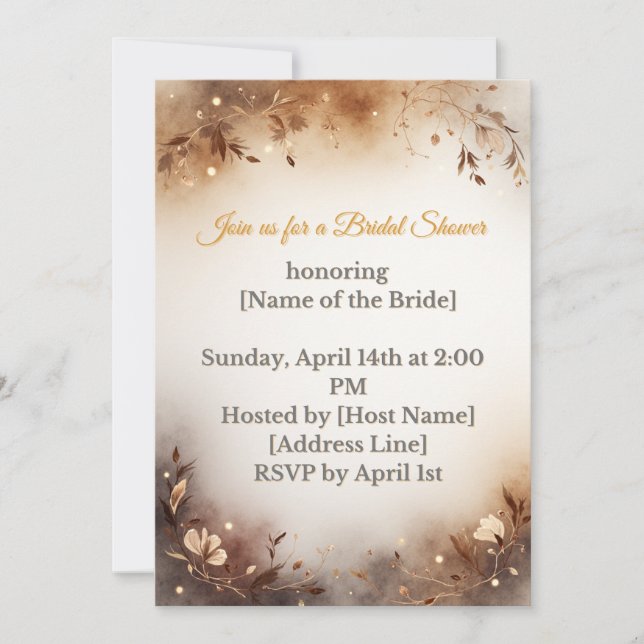Boho Floral Bridal Shower Invitation (Devant)