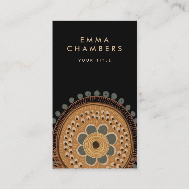 Boho Floral Carte de visite (Devant)