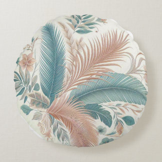 Boho Floral Coussin rond - Décor esthétique