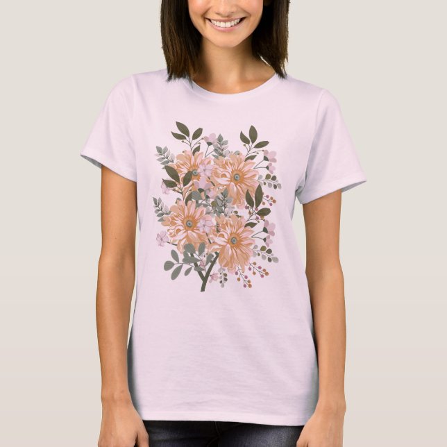 Boho Floral Daisy Tee T-shirt d'inspiration nature (Devant)